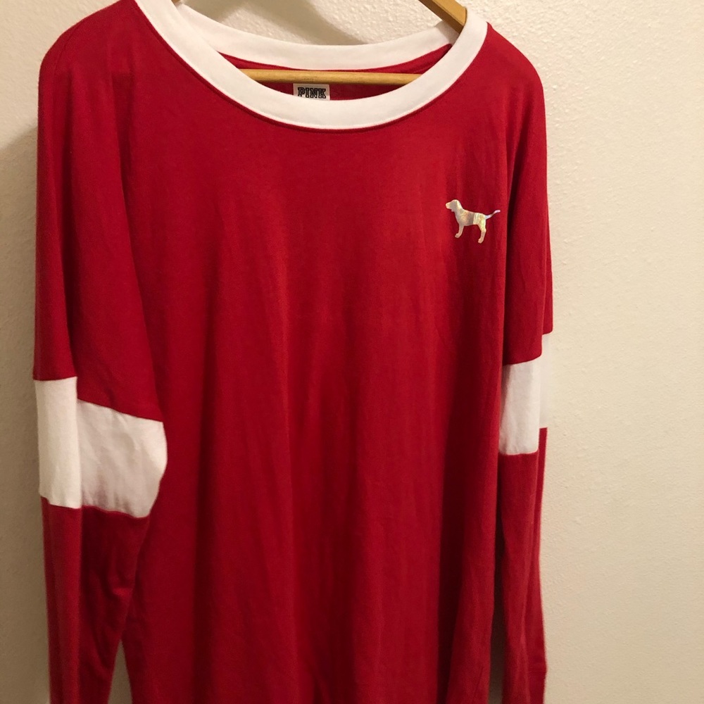 red long sleeve pink t shirt women’s medium